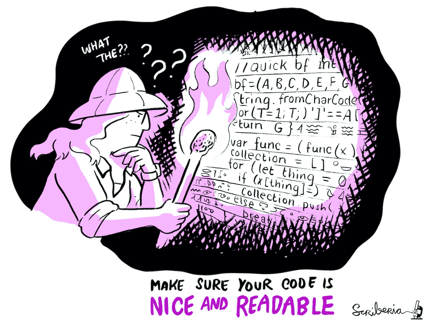 This image highlights the importance of code readability.